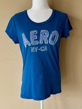 Aeropostale XL New York NY Blue Purple Shirt Top Tee